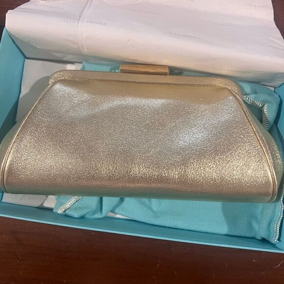 Tiffany & Co. Morgan Gold Leather  Clutch - New - Picture 6 of 12